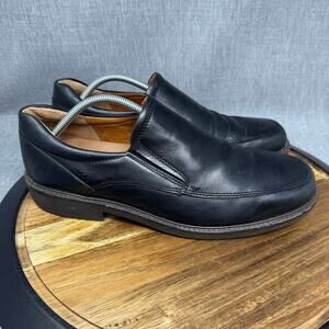 Ecco Holton Apron Men's Size 11-11.5 (45) Black Leather Slip On Loafers Shoes